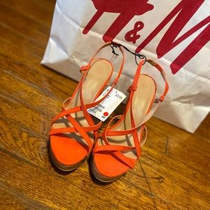 Orange H&M wedges